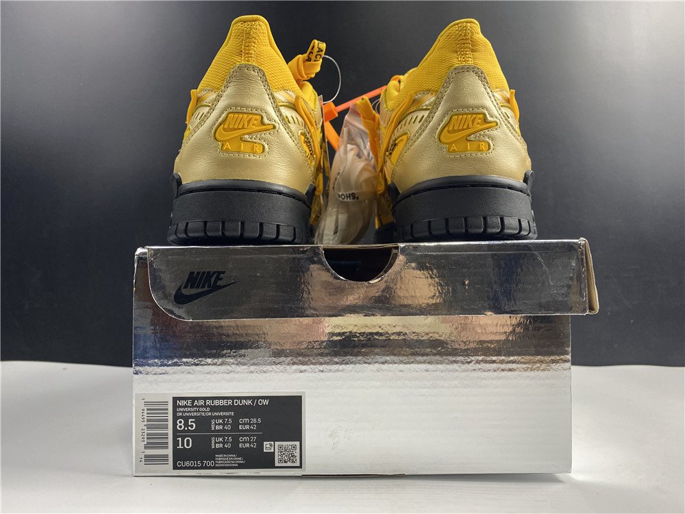 OFF-WHITE x Nike Air Rubber Dunk University Gold CU6015-100